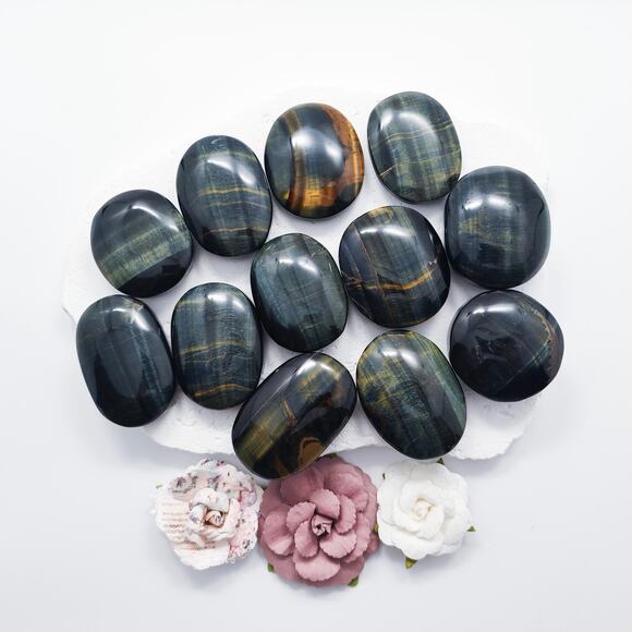 Blue Tiger Eye Palm Stone - Picture 4 of 10